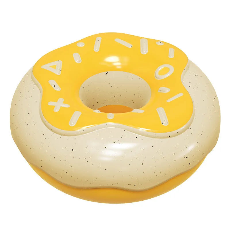 Donut-shaped dog chew toy in pink colour with textured surface for dental cleaning