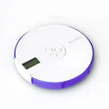Seven-compartment electronic pill dispenser with alarm clock display, shown in multiple colour options.