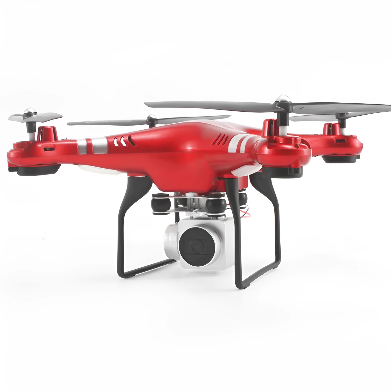 Black HD aerial photography drone with remote control handle showing maximum altitude above 120 metres