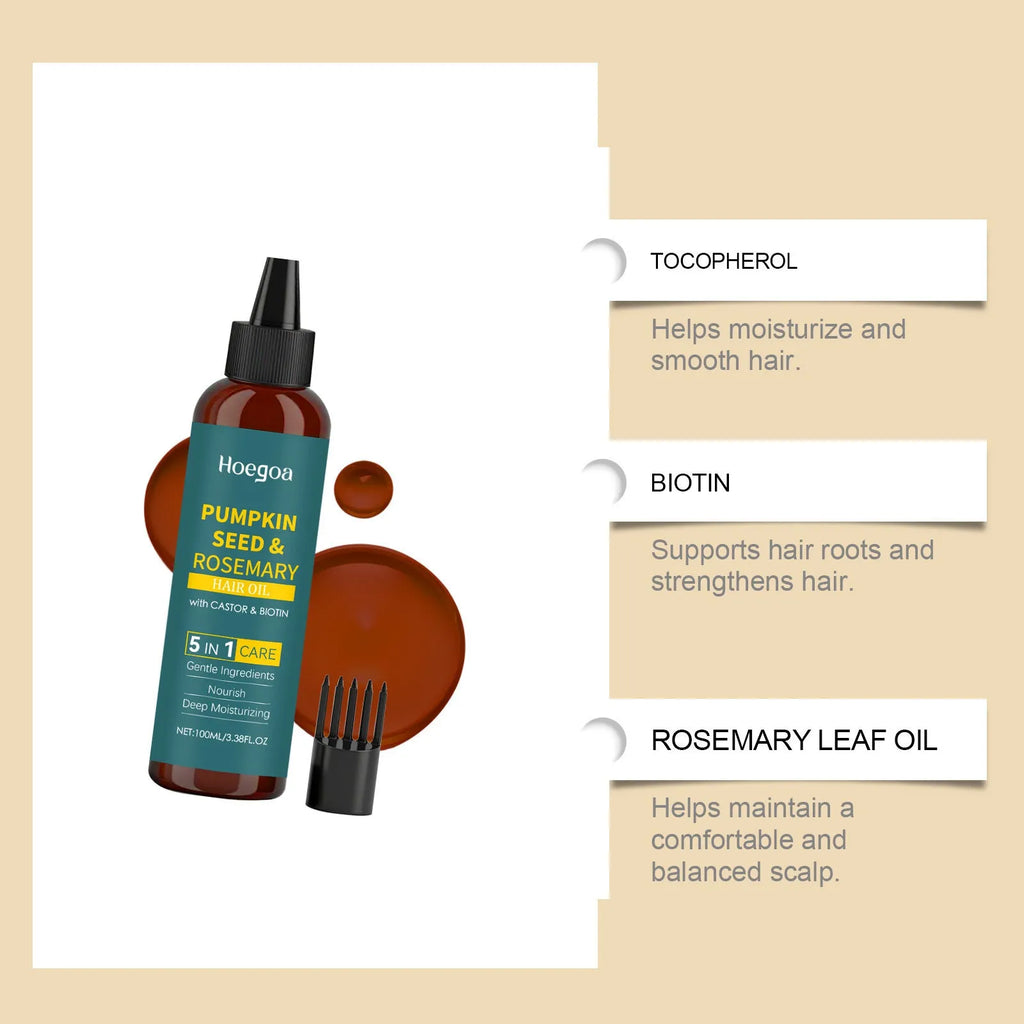 Rosemary essential oil 100ml bottle with pointed applicator nozzle and hair comb for scalp treatment