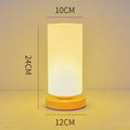 Nordic style USB table lamp with solid wood base and white flower-shaped light
