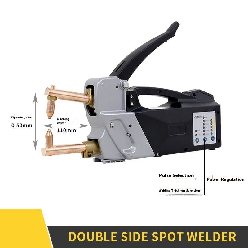 OL8000 double-sided spot welder with manual pulse control and welding heads for metal fabrication