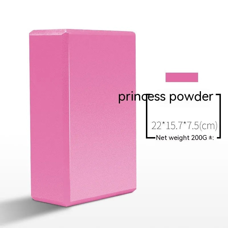 High-density EVA yoga block in mint green colour showing its rectangular shape and flat sides.