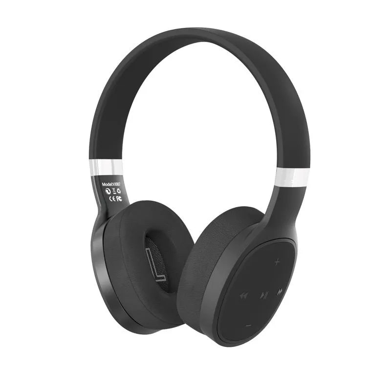 Folding wireless Bluetooth sports headphones in black, white, grey, or blue with 40mm speakers