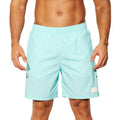 Men's quick-drying nylon sports shorts in blue with straight leg openings
