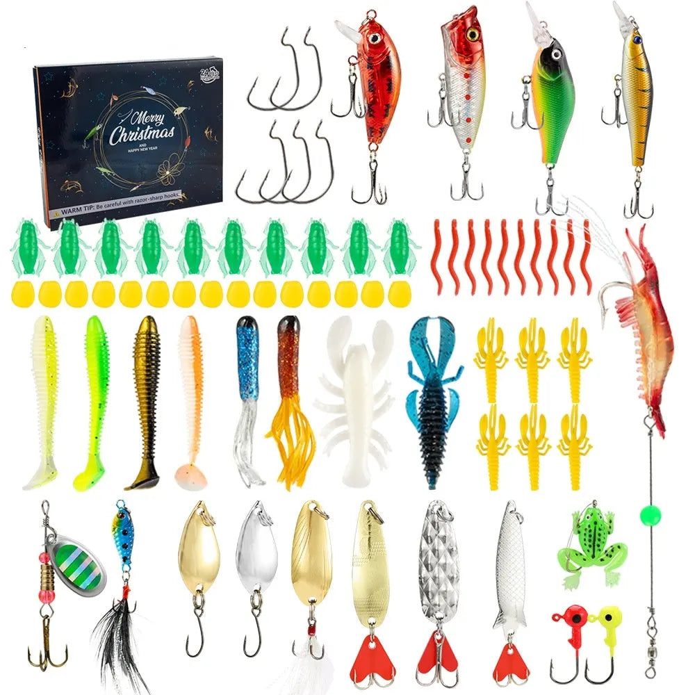 Christmas Mino Bog fishing set blind box containing 24 metal pieces with hand-painted collectible figures