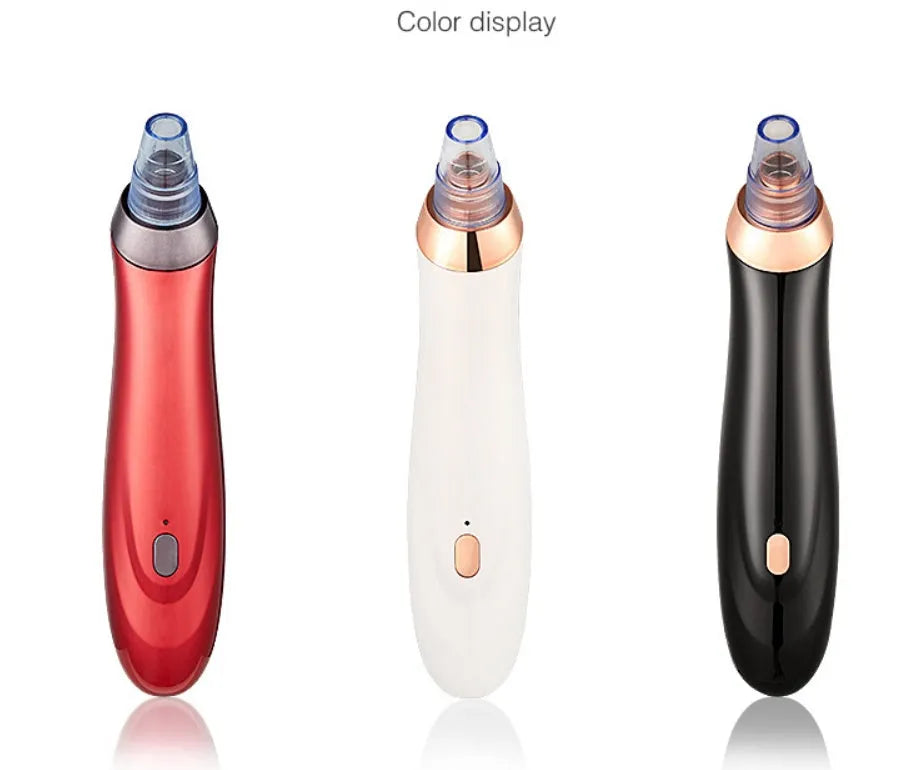 Electric blackhead remover pore cleaner with multiple nozzle attachments and 3.7V lithium battery