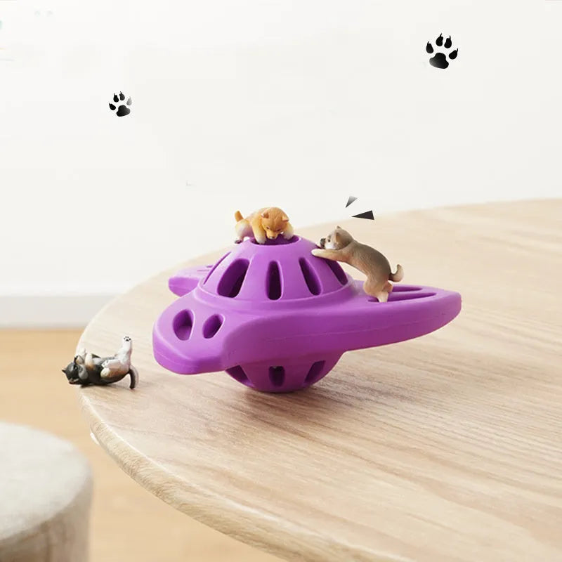 Blue or purple bite resistant boomerang dog toy for large breeds with molar cleaning edge design