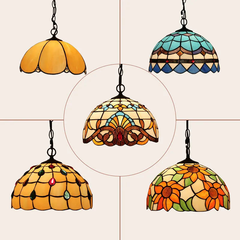 European retro baroque chandelier in coloured glaze with abstract modelling