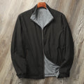 Men's stand collar business casual jacket in polyester fabric with cotton lining
