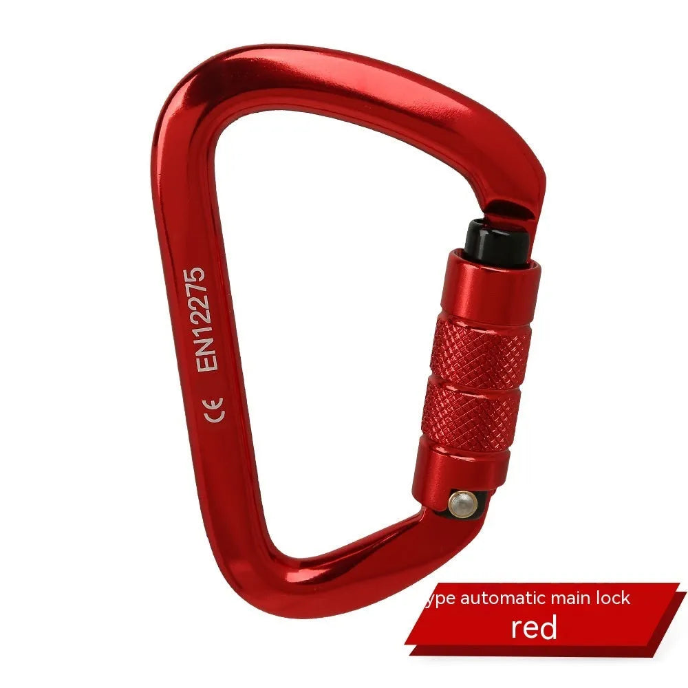 D-type rock climbing safety lock in multiple colour options for mountaineering