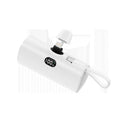 Digital display wireless pocket power bank with built-in plug showing compact dimensions