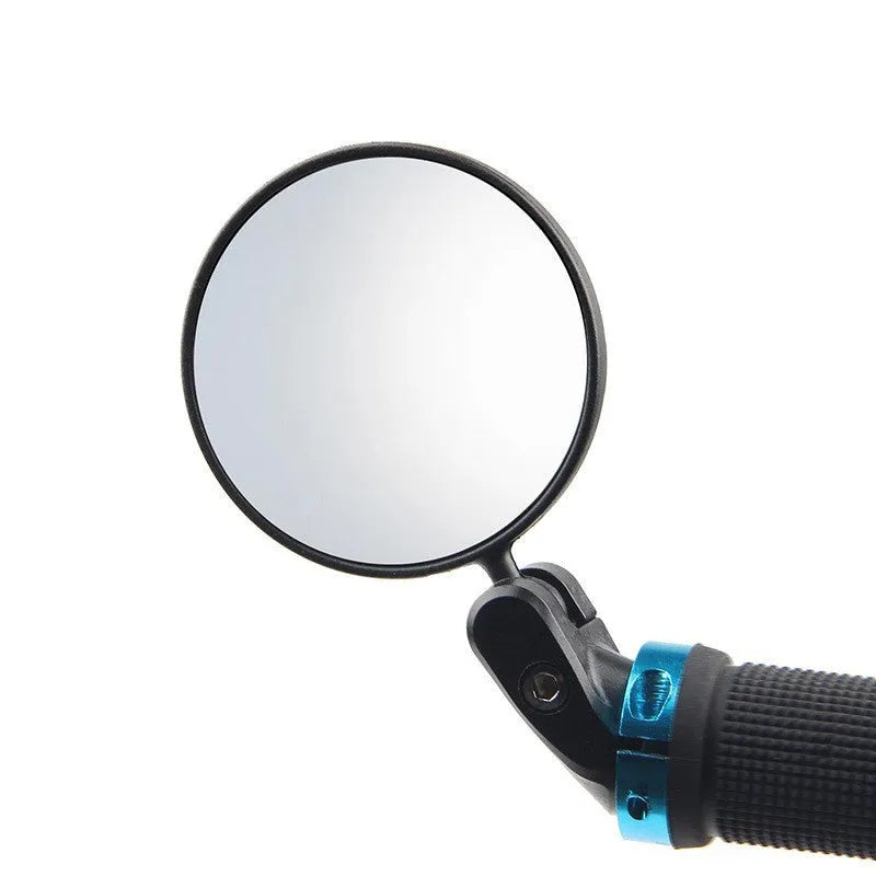 Black foldable convex rearview mirror with 7cm diameter reflector shown on a white background.