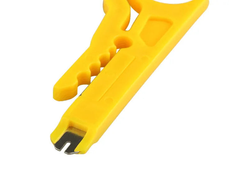 Yellow mini portable wire stripper tool for 0.6mm diameter cables