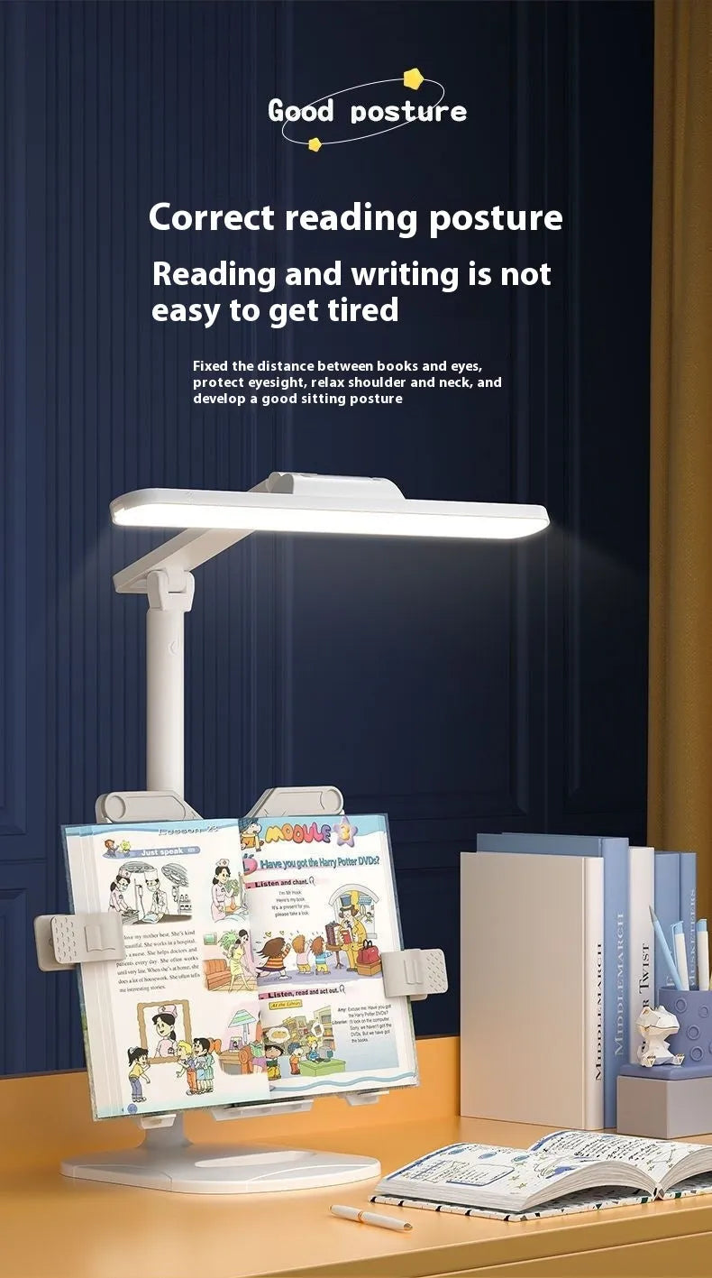 Adjustable table lamp for reading with three colour temperature settings and dual-power functionality