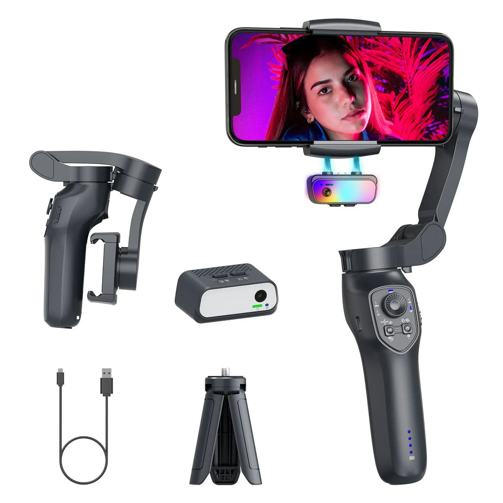 Foldable handheld stabiliser head in L7Cpro gun colour with USB charging port