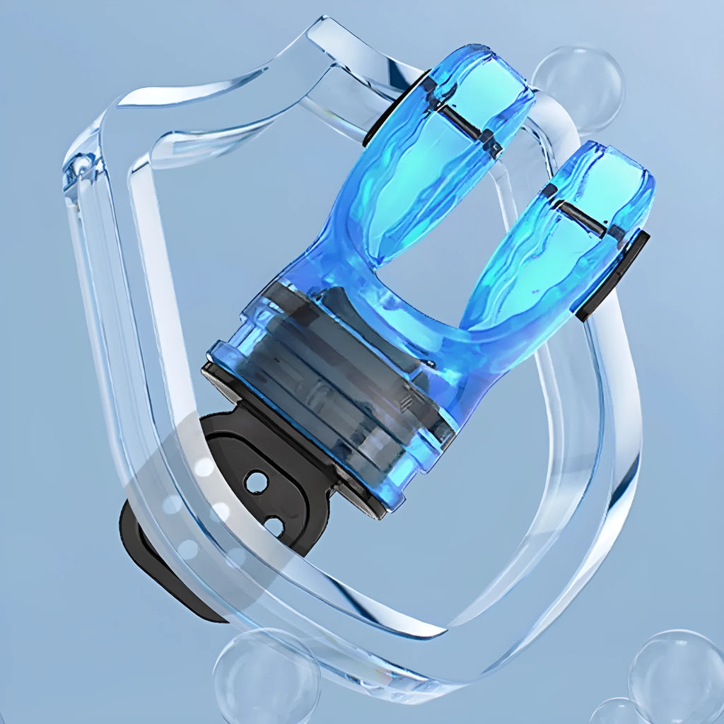 Plastic-free silicone diving mouthpiece in multiple colours showing 110mm length