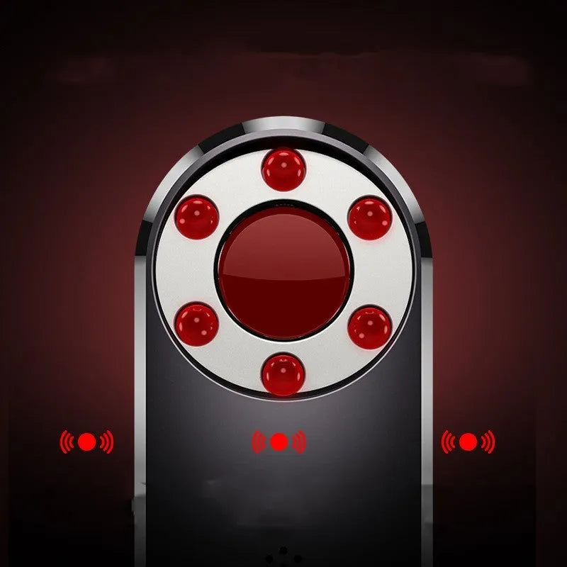 AK400 portable infrared frequency detector with USB cable, showing compact size.
