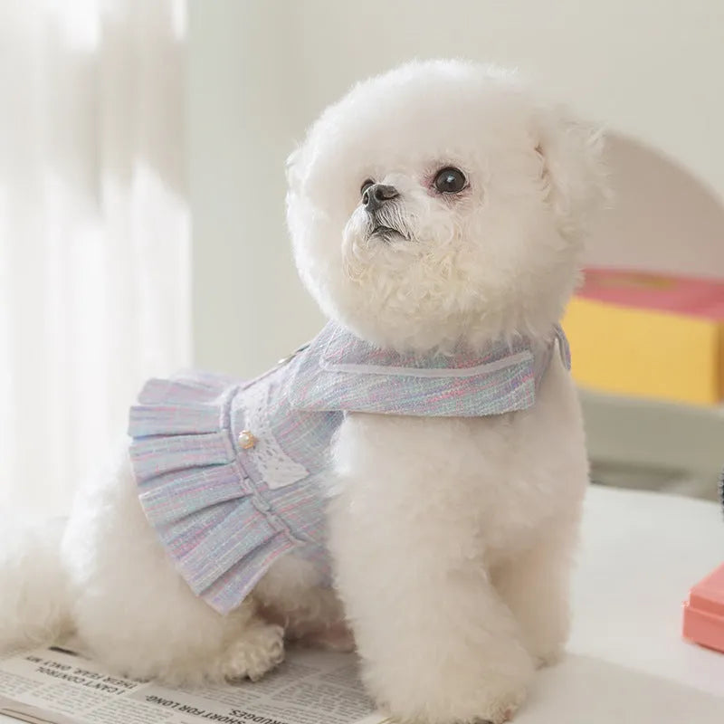 Small dog and cat pet clothes in polyester fibre, available in Salem purple and A & L pink colours across S, M, L, XL sizes
