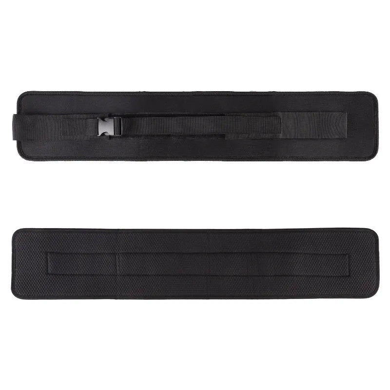 Black or pink fitness auxiliary strap for lumbar support during dumbbell barbell hip bridge exercises.