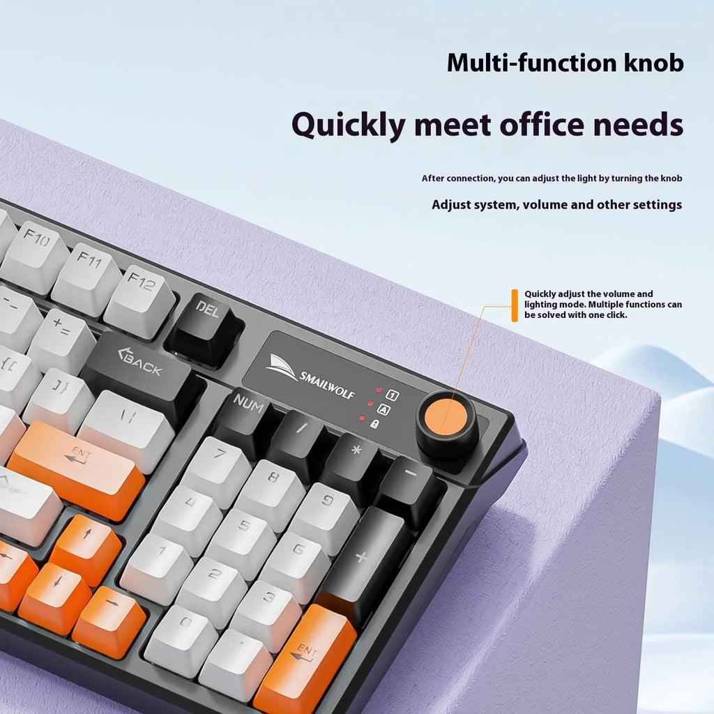 SK15 wired mechanical gaming keyboard with central knob in Autumn Water Blue colour