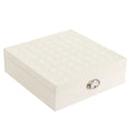 Large capacity red jewellery storage box for necklaces and rings made from PU leather