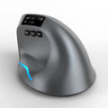 Grey vertical ergonomic mouse with wireless charging and Bluetooth connectivity for laptops