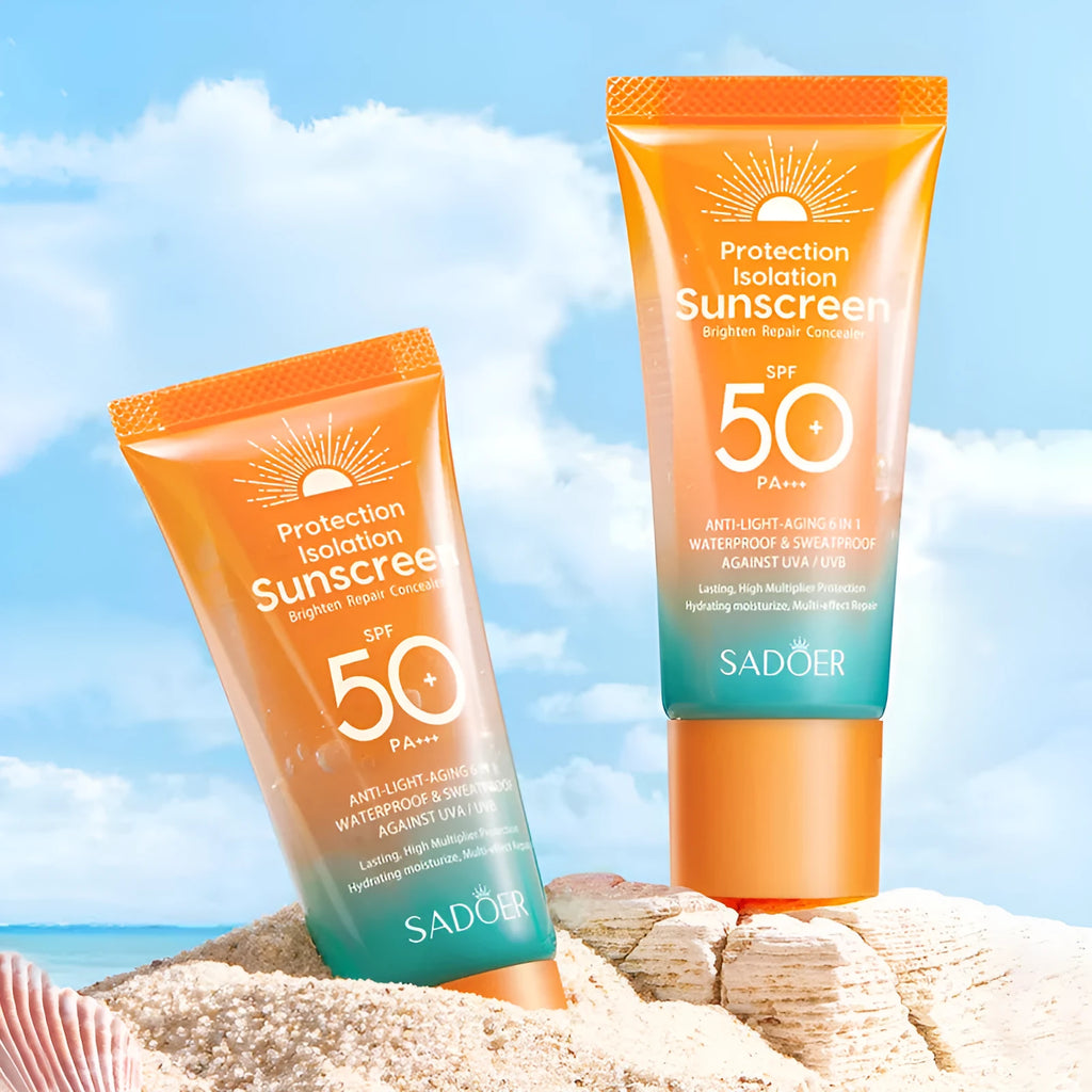 Double tube multi-effect repair isolation sunscreen primer 50g for universal skin types
