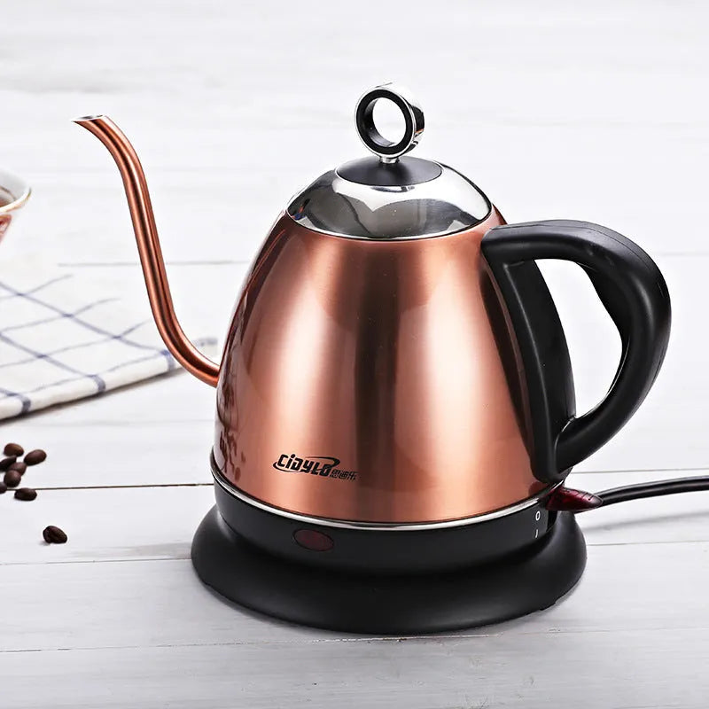 Stainless steel automatic kettle with touch controls in gold, white or yellow colour options