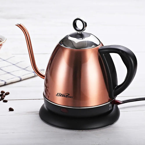 Stainless steel automatic kettle with touch controls in gold, white or yellow colour options