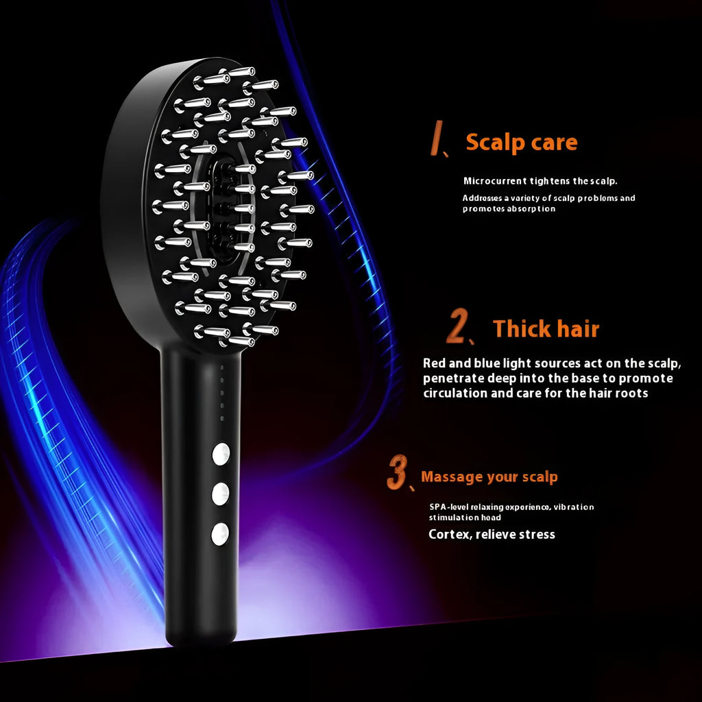 Black KD3802 rechargeable scalp massager and medicine supplying device with charging cable.