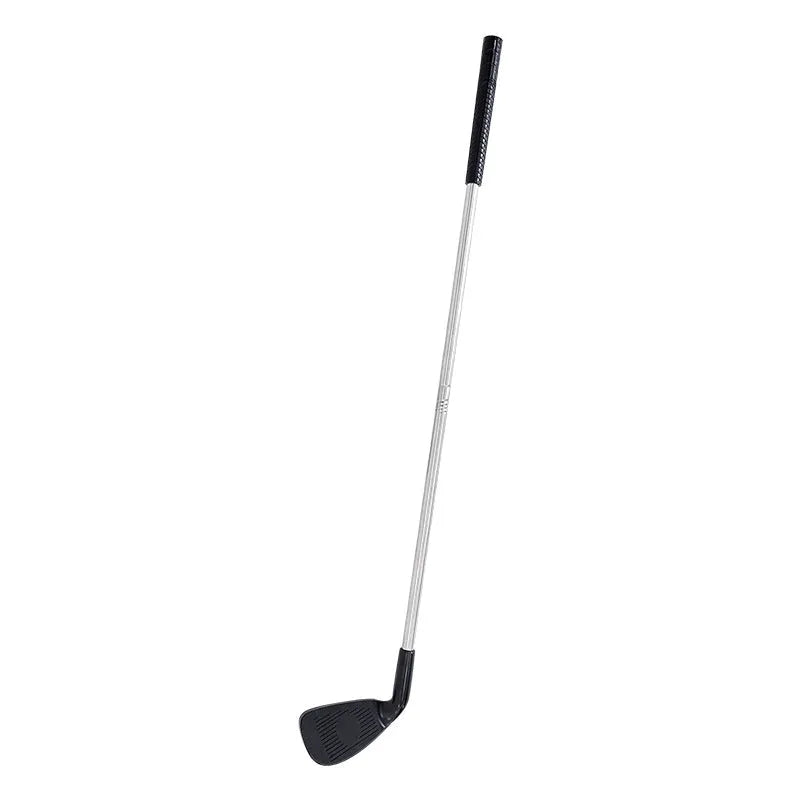 Metal golf club set showing adult and child sizes for outdoor training