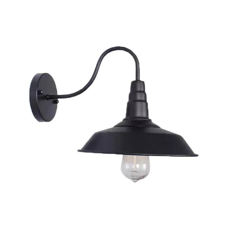 Retro style villa courtyard wall lamp in silver or copper finish with adjustable mounting