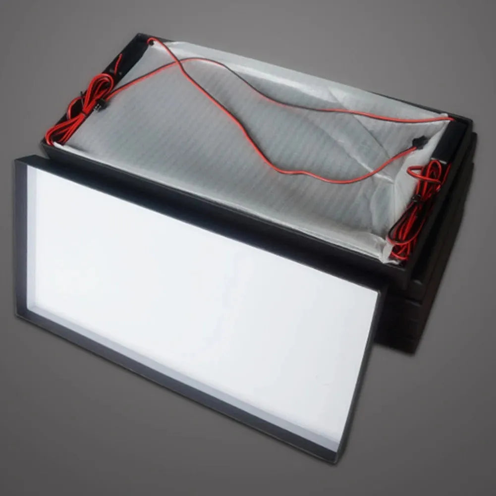 Two white LED truck licence plate light units, showing flat thin design with multiple LED beads.