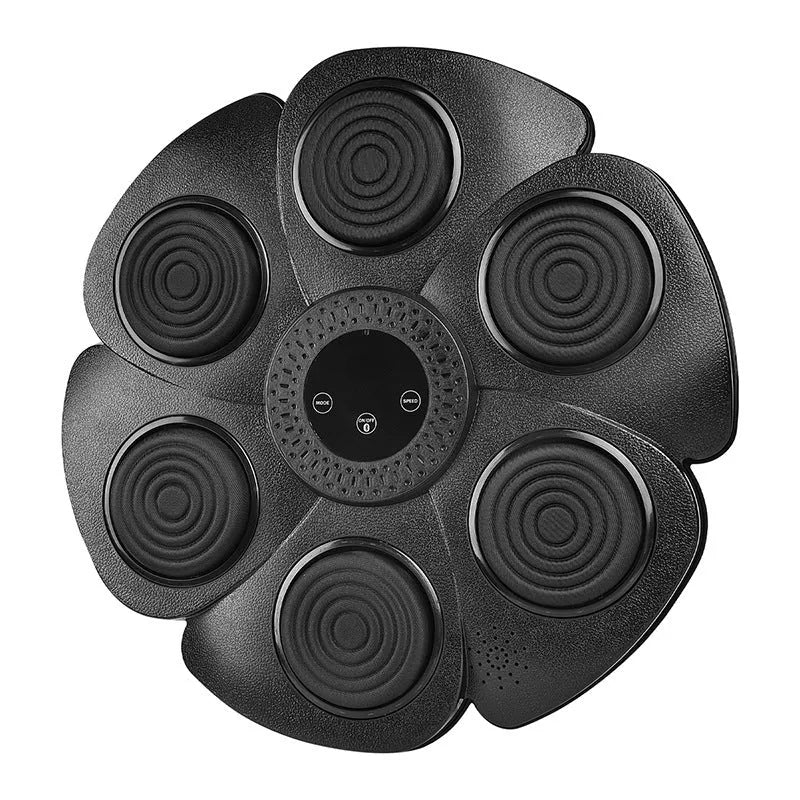 Black smart boxing target with LED lights and Bluetooth connectivity for indoor training