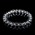 Natural Donghai old materials white water round beads crystal bracelet in geometric single circle style.