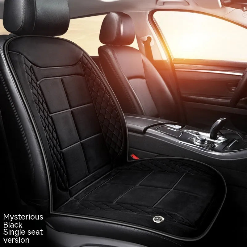Automotive heating cushion in beige, black or coffee colours for single, double or rear car seats