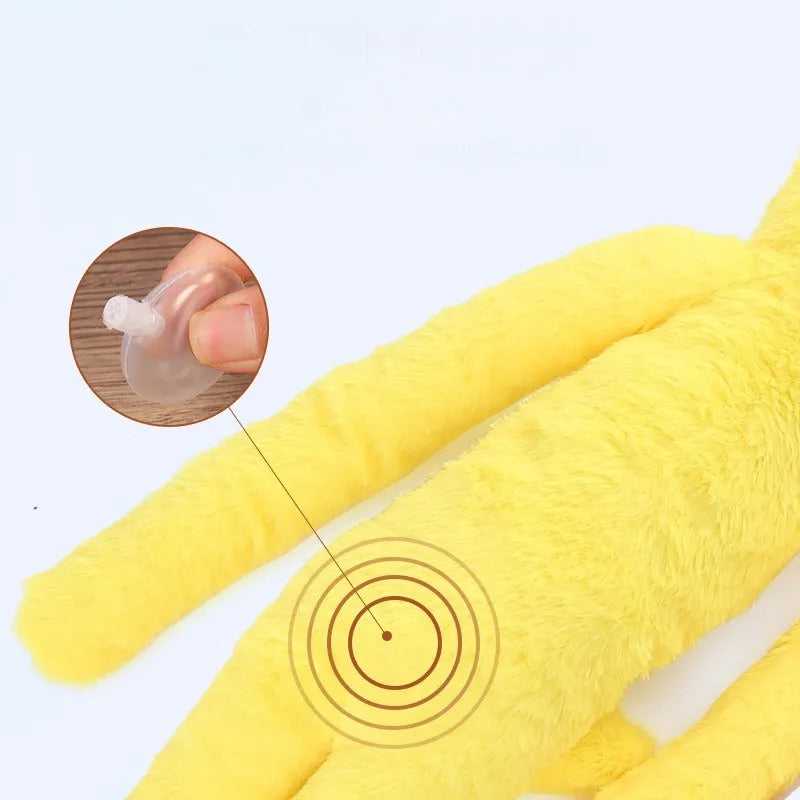 Soft plush dog toy with rattle paper sound feature for large breeds in pink or yellow colours