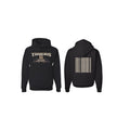 Black European size drop-shoulder sleeve hoodie with long sleeves and no collar