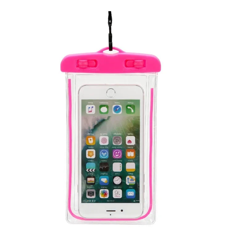 Universal waterproof luminous touch screen phone case in multiple colour options