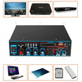 Black BT-309A-A dual-purpose power amplifier with Bluetooth and FM radio for home and car use