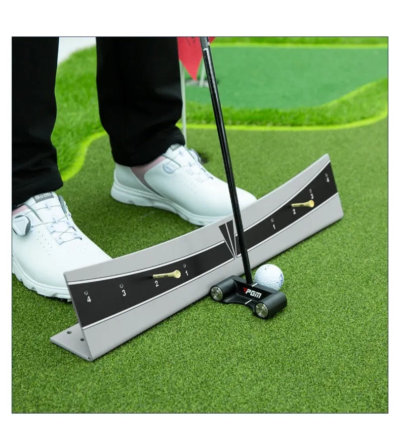 Adjustable golf putter trajectory balance simulator with PVC construction