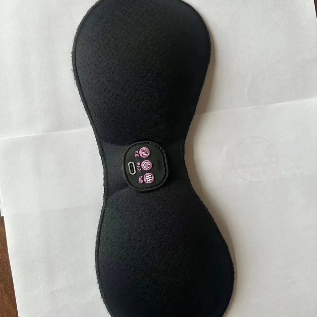 Black electric massage bra with inner cushion chest paste and adhesive chest stickers