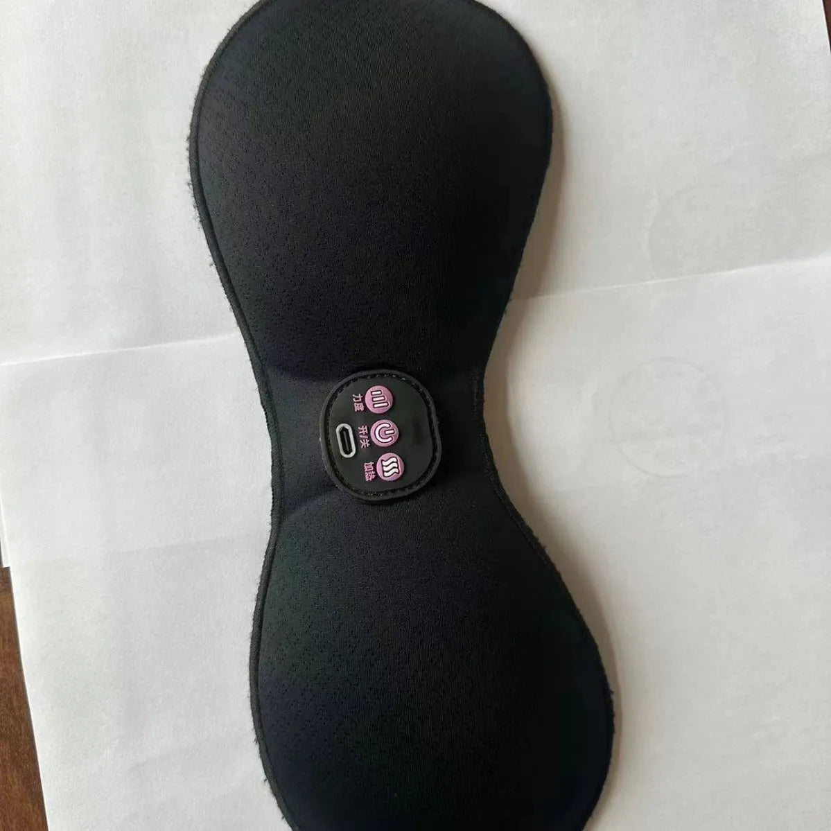 Black electric massage bra with inner cushion chest paste and adhesive chest stickers