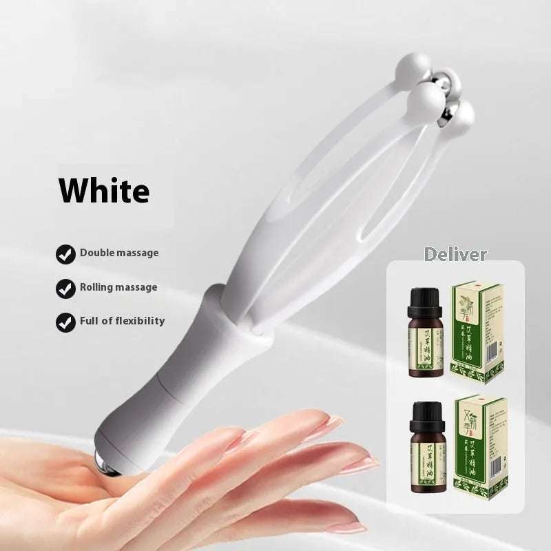 Blue and white steel ball finger massager for hand joint tension relief