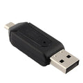 OTG card reader with USB and Micro USB interfaces for SD and TF memory cards in multiple colours