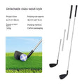 Metal golf club set showing adult and child sizes for outdoor training