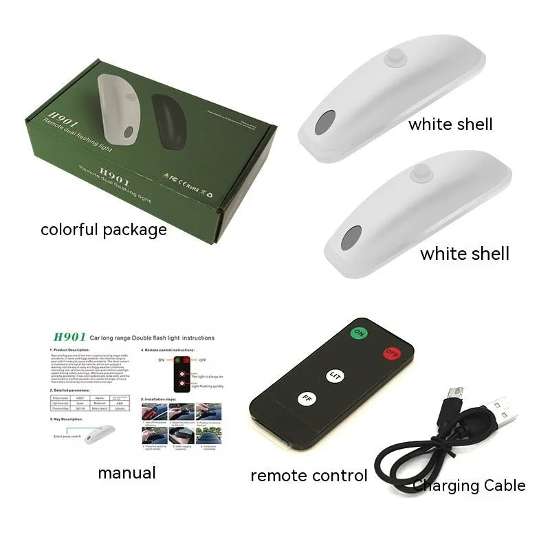 Black car remote-controlled anti-collision strobe light with remote control for rain fog weather
