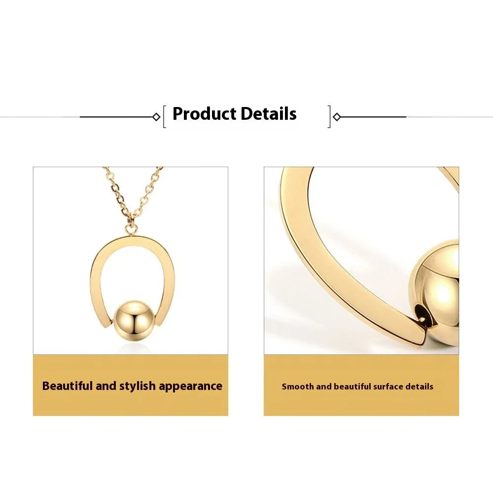 Stainless steel geometry pendant necklace with adjustable cross chain in gold or silver finish