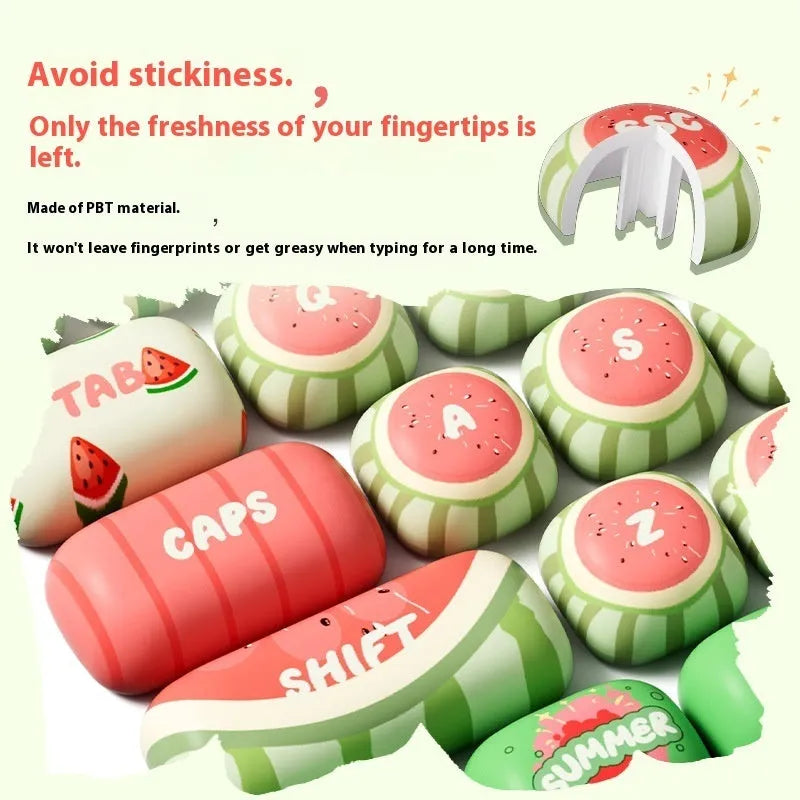 Watermelon theme mechanical keyboard key caps with sublimation printing on five sides